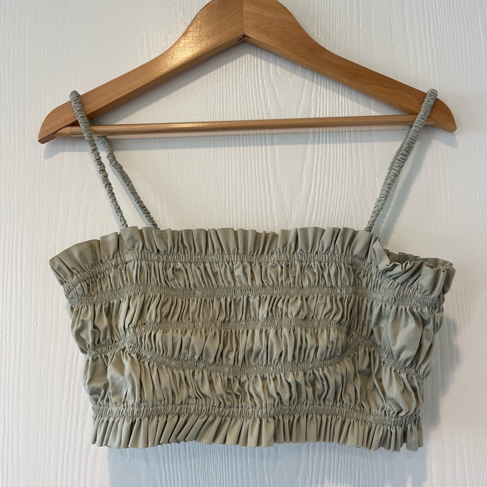 Sage green bandeau crop top